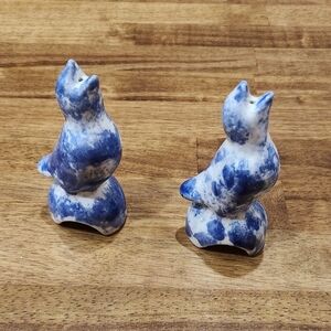 Vintage Pie Birds Blue & White Porcelain